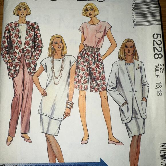 Vintage 1991 McCall's Womens pattern 5228 Size 16-18 uncut - Picture 2 of 5